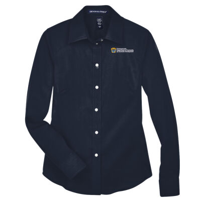 Devon & Jones Women's Crown Collection Solid Stretch Twill Woven Dress Shirt Thumbnail