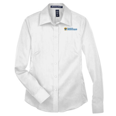 Devon & Jones Women's Crown Collection Solid Stretch Twill Woven Dress Shirt Thumbnail