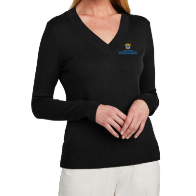 Brooks Brothers Women's Cotton Stretch V Neck Sweater Thumbnail