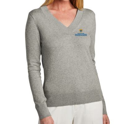Brooks Brothers Women's Cotton Stretch V Neck Sweater Thumbnail