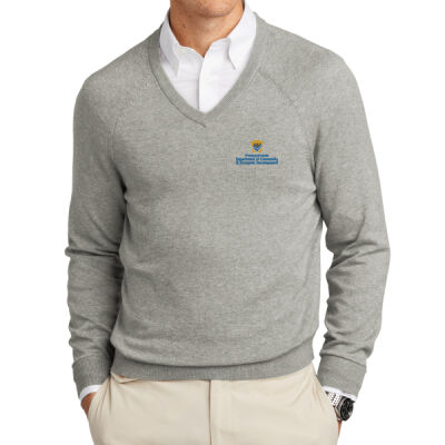 Brooks Brothers Cotton Stretch V Neck Sweater Thumbnail
