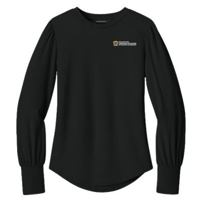 Mercer + Mettle Women's Stretch Jersey Long Sleeve Blouson Top Thumbnail